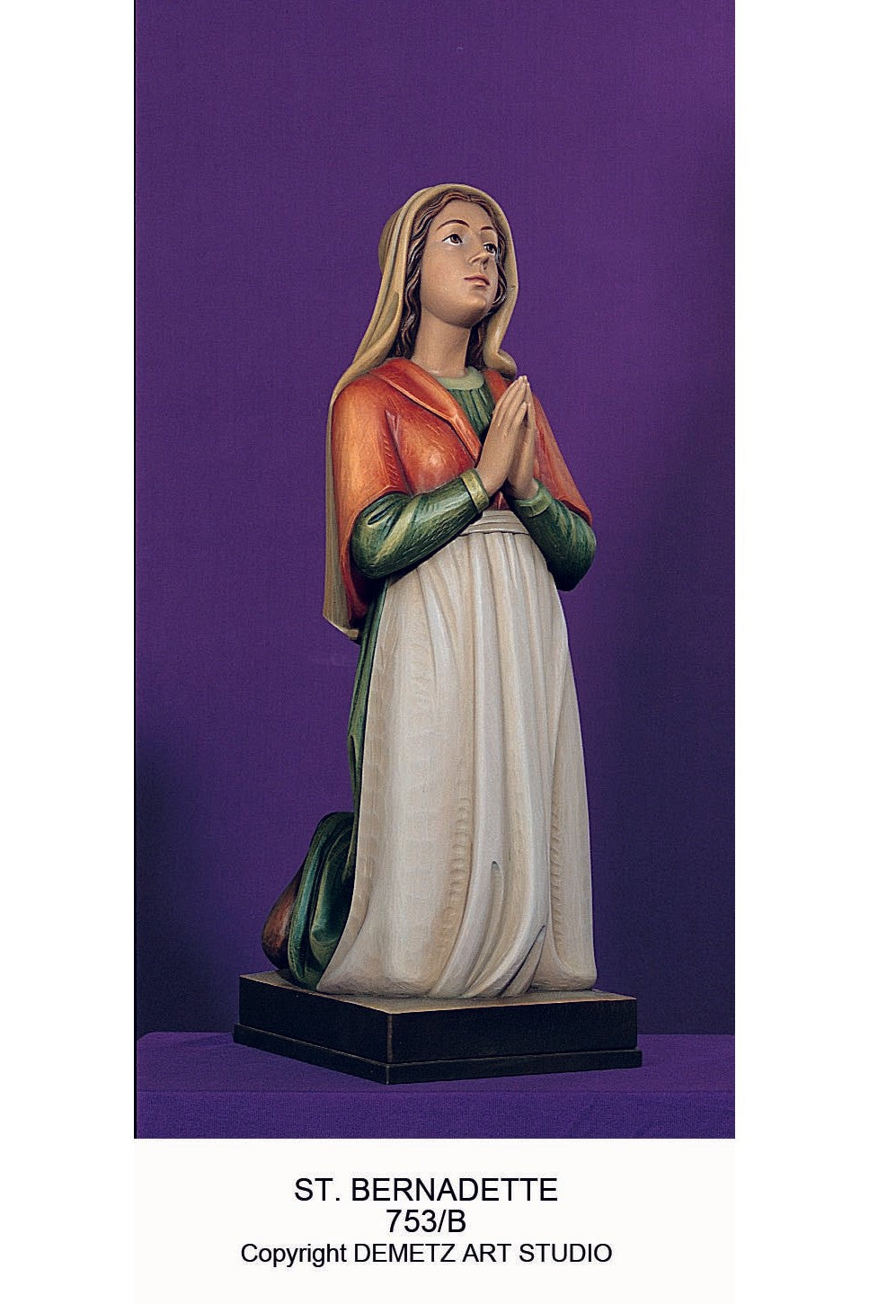 St. Bernadette - HD753B-Church Life-Demetz-Fiberglass Fig 22"-Michigan Church Supply