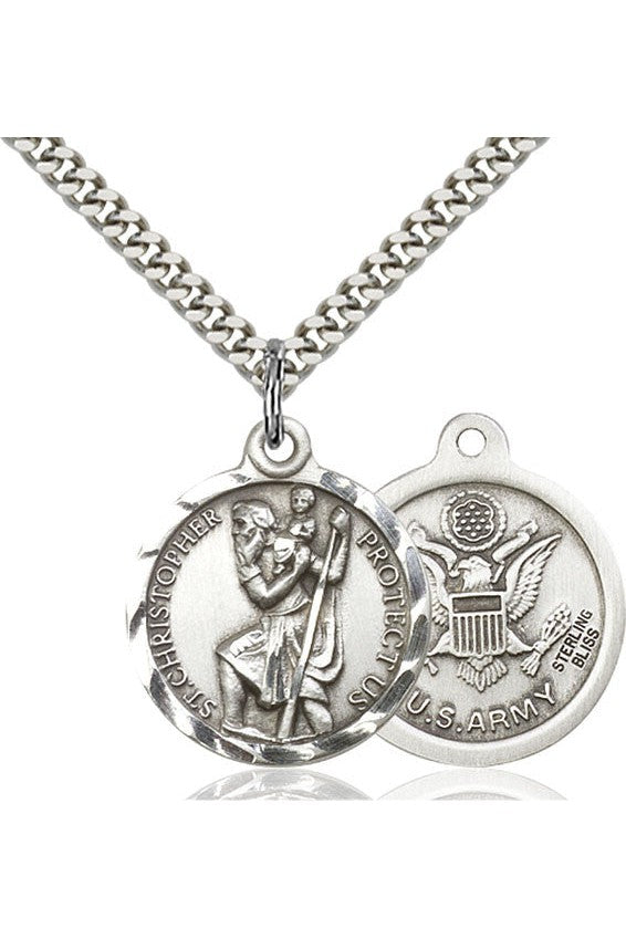 St. Christopher Medal - FN0192-Jewelry-Bliss Mfg-Sterling Silver-Michigan Church Supply