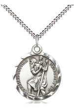 St. Christopher Medal - FN0192C-Jewelry-Bliss Mfg-Sterling Silver-Michigan Church Supply