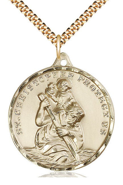 St. Christopher Medal - FN0203C-Jewelry-Bliss Mfg-Golf Filled-Michigan Church Supply