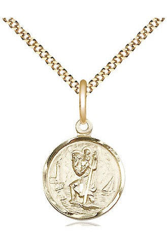 St. Christopher Medal - FN0601C-Jewelry-Bliss Mfg-Gold Filled-Michigan Church Supply