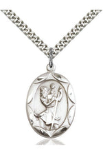 St. Christopher Medal - FN0801C-Jewelry-Bliss Mfg-Sterling Silver-Michigan Church Supply