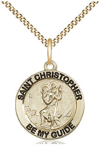 St. Christopher Medal - FN4051-Jewelry-Bliss Mfg-Gold Filled-Michigan Church Supply