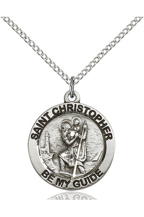 St. Christopher Medal - FN4051-Jewelry-Bliss Mfg-Sterling Silver-Michigan Church Supply