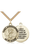 St. Christopher Medal - FN4074-Jewelry-Bliss Mfg-Gold Filled-Michigan Church Supply