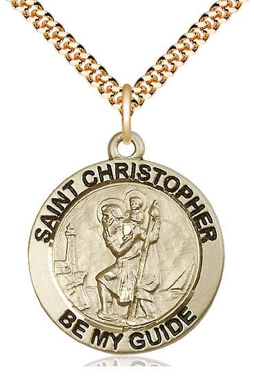 St. Christopher Medal - FN4075-Jewelry-Bliss Mfg-Gold Filled-Michigan Church Supply