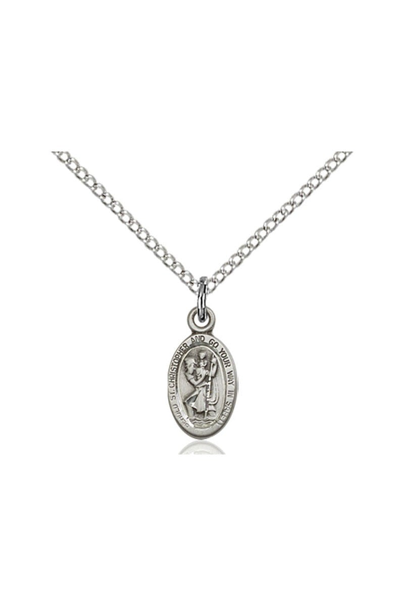 St. Christopher Medal - FN4121C-Jewelry-Bliss Mfg-Sterling Silver-Michigan Church Supply