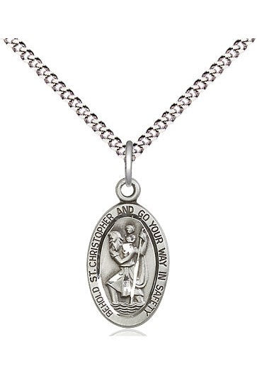 St. Christopher Medal - FN4122C-Jewelry-Bliss Mfg-Sterling Silver-Michigan Church Supply