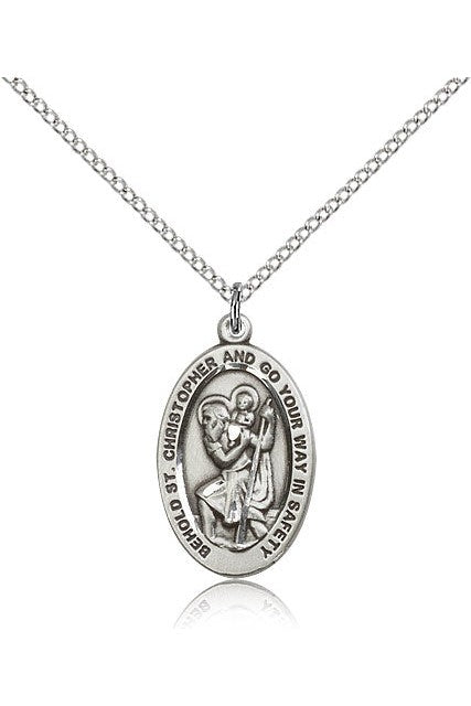 St. Christopher Medal - FN4123CSS-Jewelry-Bliss Mfg-Sterling Silver-Michigan Church Supply