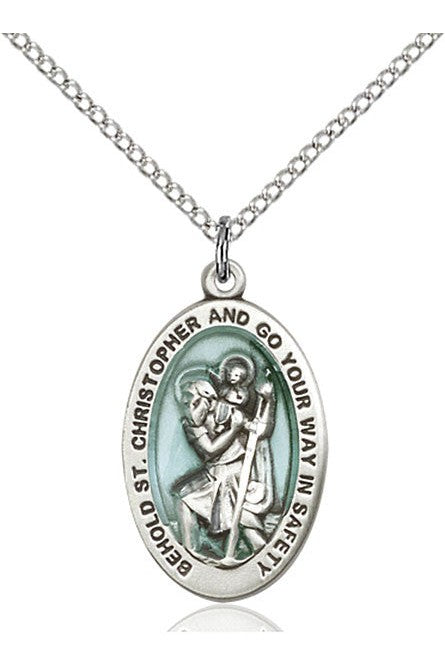 St. Christopher Medal - FN4123ECSS/18S-Jewelry-Bliss Mfg-Michigan Church Supply