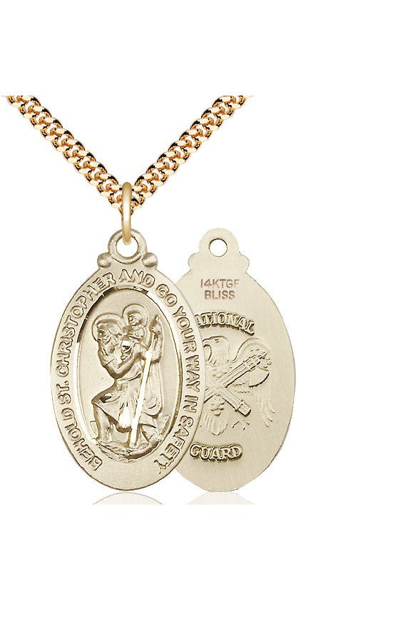 St. Christopher Medal - FN4145-5-Jewelry-Bliss Mfg-Gold Filled-Michigan Church Supply