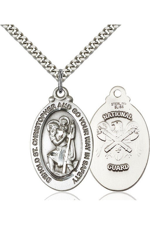 St. Christopher Medal - FN4145-5-Jewelry-Bliss Mfg-Sterling Silver-Michigan Church Supply