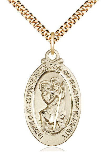 St. Christopher Medal - FN4145C-Jewelry-Bliss Mfg-Gold Filled-Michigan Church Supply