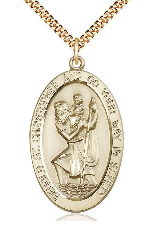 St. Christopher Medal - FN5851-Jewelry-Bliss Mfg-Gold Filled-Michigan Church Supply