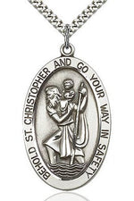 St. Christopher Medal - FN5851-Jewelry-Bliss Mfg-Sterling Silver-Michigan Church Supply