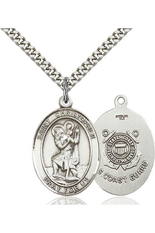 St. Christopher Medal - FN7022-3-Jewelry-Bliss Mfg-Sterling Silver-Michigan Church Supply