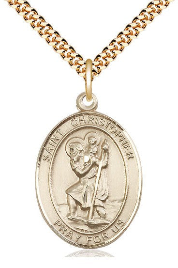 St. Christopher Medal - FN7022-Jewelry-Bliss Mfg-Gold Filled-Michigan Church Supply