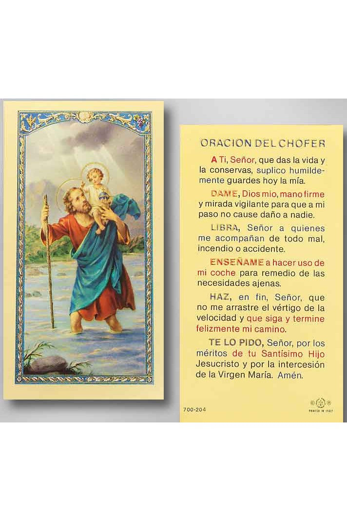 St. Christopher Oracion Del Chofer- TA700204-Inspirational Gifts-Hirten-Michigan Church Supply