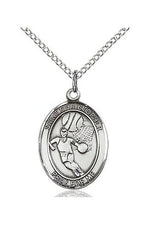 St. Christopher/Basketball Medal - FN8502-Jewelry-Bliss Mfg-Sterling Silver-Michigan Church Supply