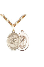 St. Christopher/Motorcycle Medal - FN8185-Jewelry-Bliss Mfg-Gold Filled-Michigan Church Supply