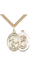 St. Christopher/Soccer Medal - FN8503-Jewelry-Bliss Mfg-Gold Filled-Michigan Church Supply