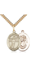 St. Christopher/Volleyball Medal - FN8138-Jewelry-Bliss Mfg-Gold Filled-Michigan Church Supply