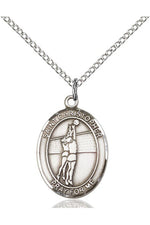 St. Christopher/Volleyball Medal - FN8138-Jewelry-Bliss Mfg-Sterling Silver-Michigan Church Supply