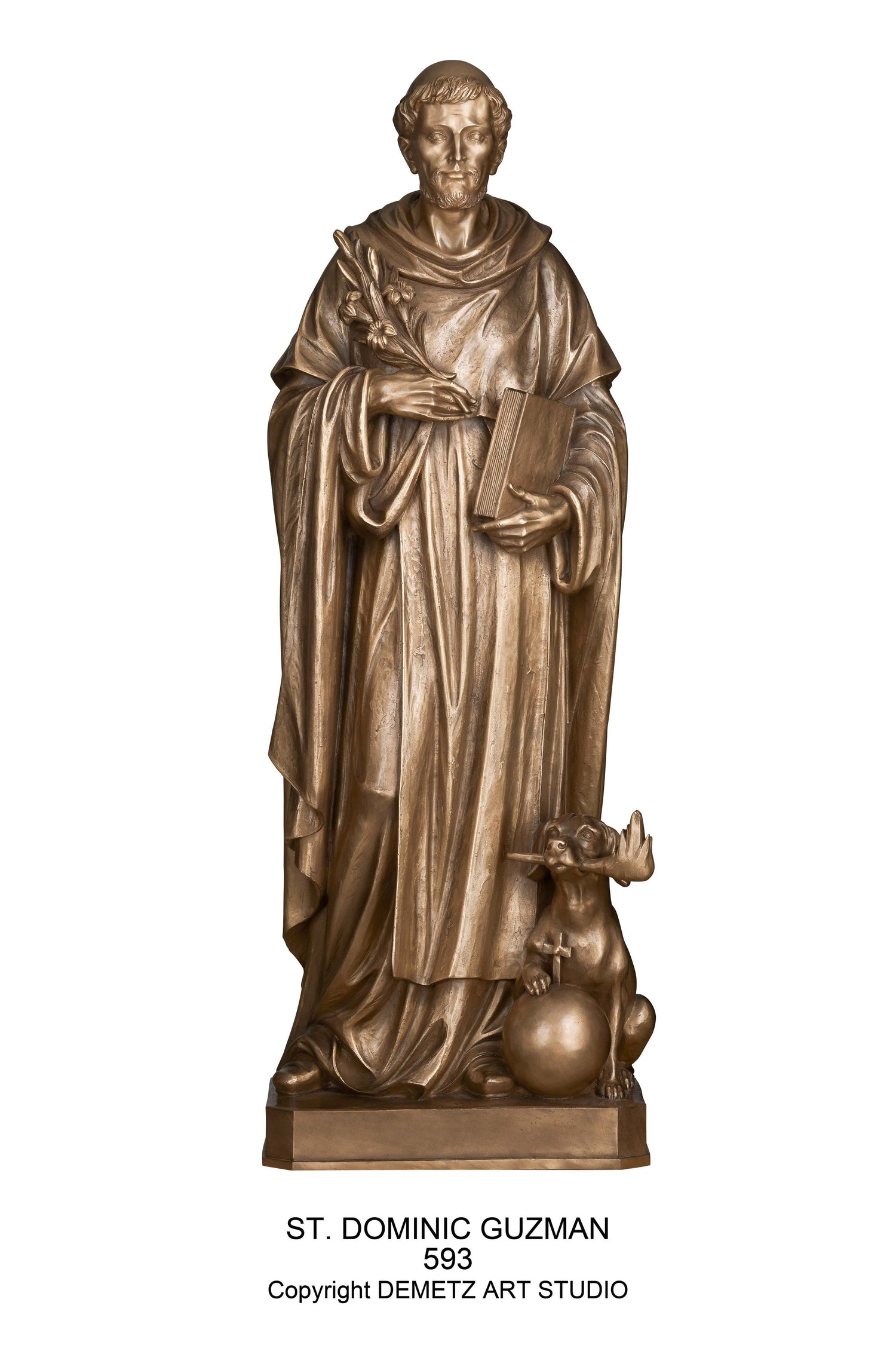 St. Dominic Guzman - HD593-Church Life-Demetz-Fiberglass 48"-Michigan Church Supply