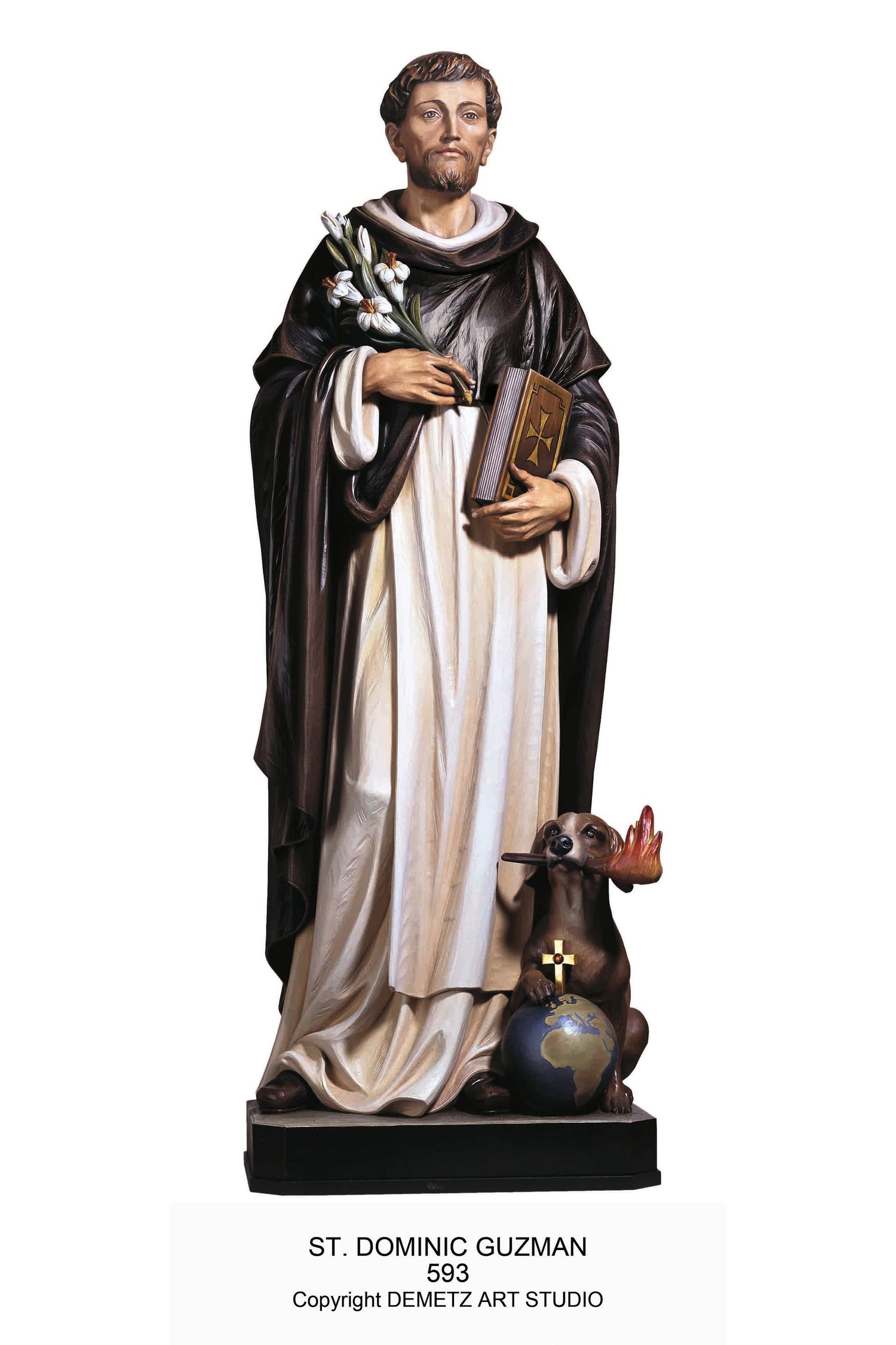 St. Dominic Guzman - HD593-Church Life-Demetz-Fiberglass 48"-Michigan Church Supply