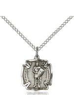 St. Florian Medal - FN5686-Jewelry-Bliss Mfg-Sterling Silver-Michigan Church Supply