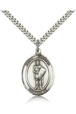 St. Florian Medal - FN7034-Jewelry-Bliss Mfg-Sterling Silver-Michigan Church Supply