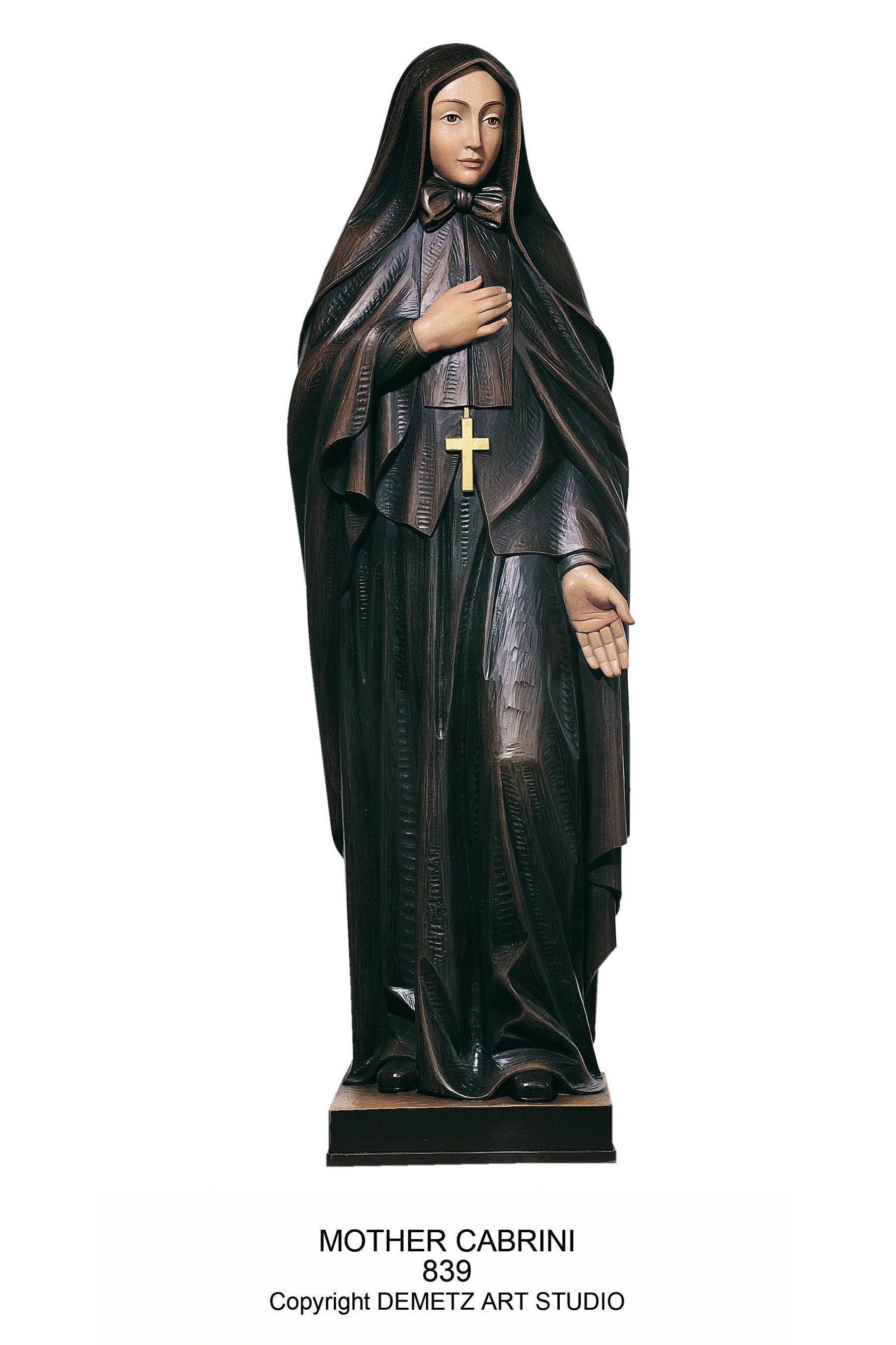 St. Francis Cabrini - HD839-Church Life-Demetz-Linden Wood 36"-Michigan Church Supply