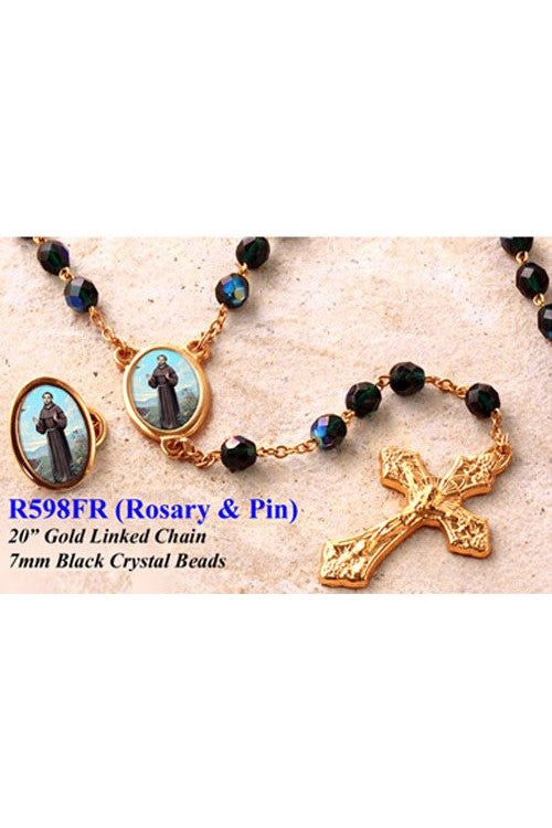 St. Francis Rosary and Pin - WSR598FR-Inspirational Gifts-San Francis-Michigan Church Supply