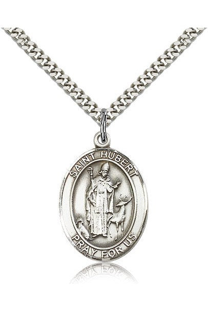 St. Hubert of Liege Medal - FN7045-Jewelry-Bliss Mfg-Sterling Silver-Michigan Church Supply