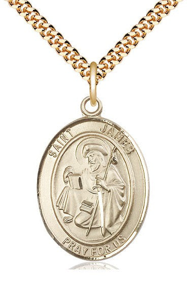 St. James the Greater Medal - FN7050-Jewelry-Bliss Mfg-Gold Filled-Michigan Church Supply