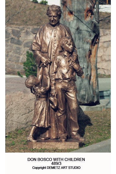 St. John Bosco with Children - HD4893-Church Life-Demetz-Fiberglass 16"-Michigan Church Supply