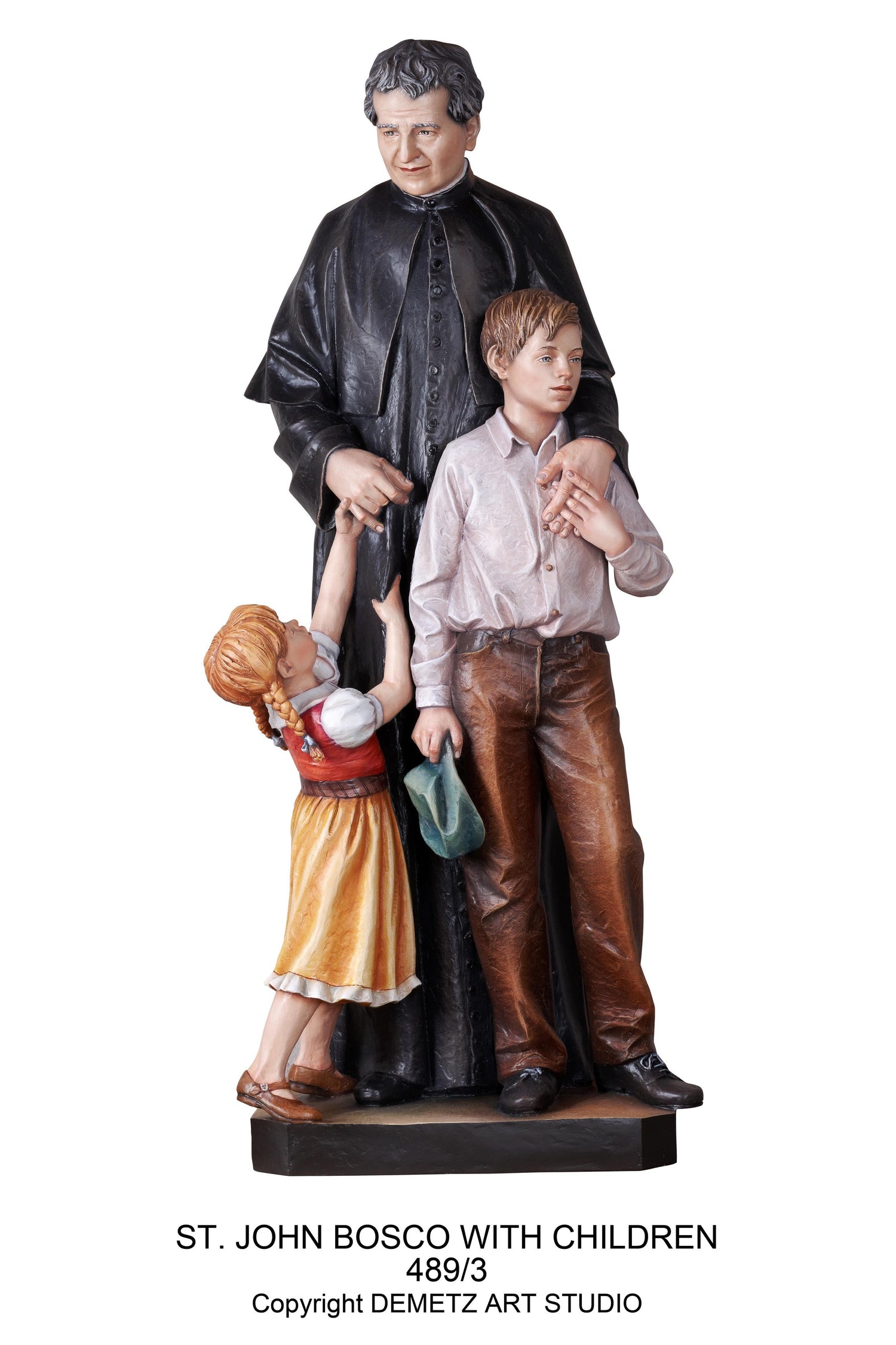 St. John Bosco with Children - HD4893-Church Life-Demetz-Fiberglass 16"-Michigan Church Supply