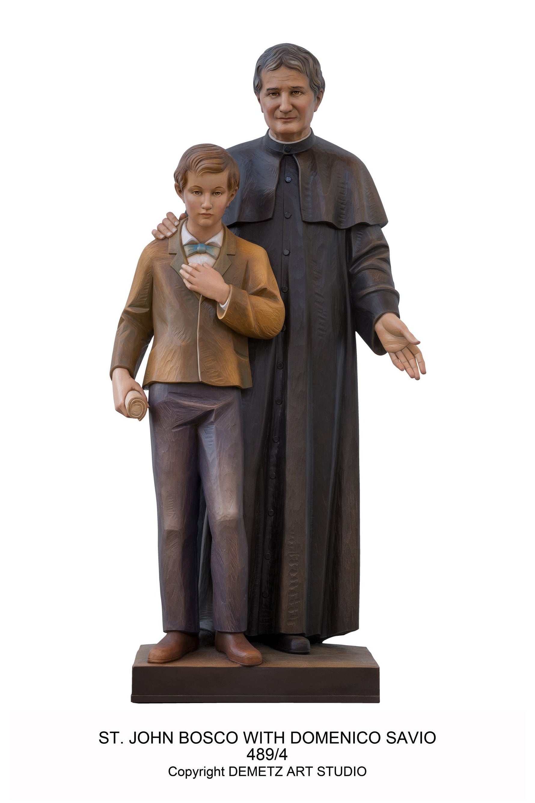 St. John Bosco with Dominic Savio - HD4894-Church Life-Demetz-Linden Wood 48"-Michigan Church Supply