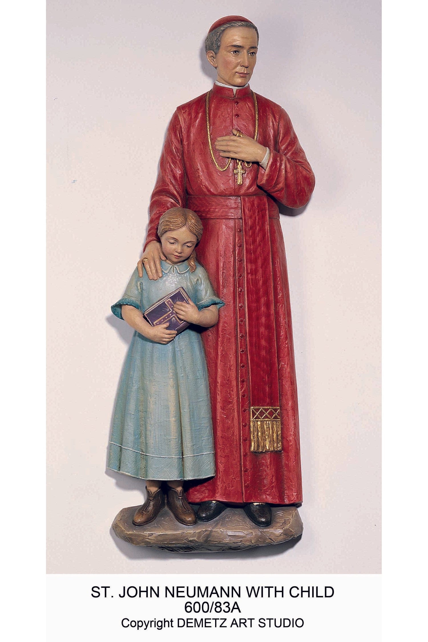 St. John Neumann with Boy - HD60083A-Church Life-Demetz-Michigan Church Supply