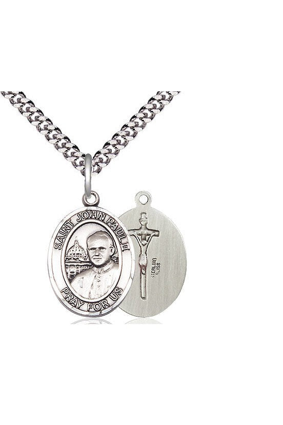 St. John Paul II Medal - FN8234-Jewelry-Bliss Mfg-Sterling Silver-Michigan Church Supply