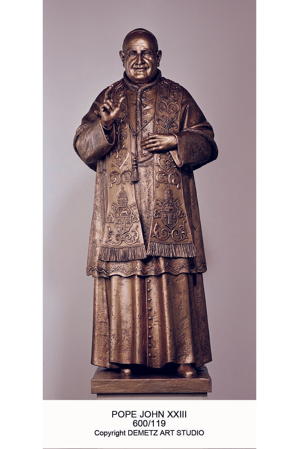 St. John XXIII - Life Size - HD600119-Church Life-Demetz-Linden Wood 66"-Michigan Church Supply