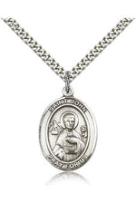 St. John the Apostle Medal - FN7056-Jewelry-Bliss Mfg-Sterling Silver-Michigan Church Supply