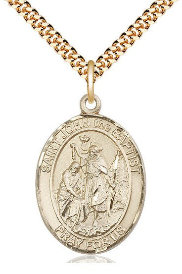 St. John the Baptist Medal - FN7054-Jewelry-Bliss Mfg-Gold Filled-Michigan Church Supply