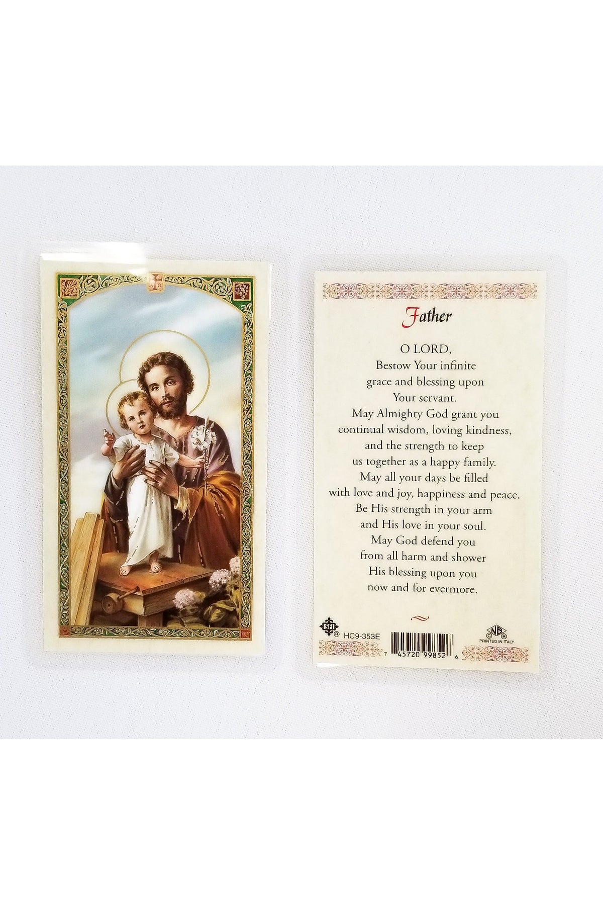 St. Joseph Laminated Holy Card Father Prayer - WSHC9353E-Inspirational Gifts-San Francis-Michigan Church Supply