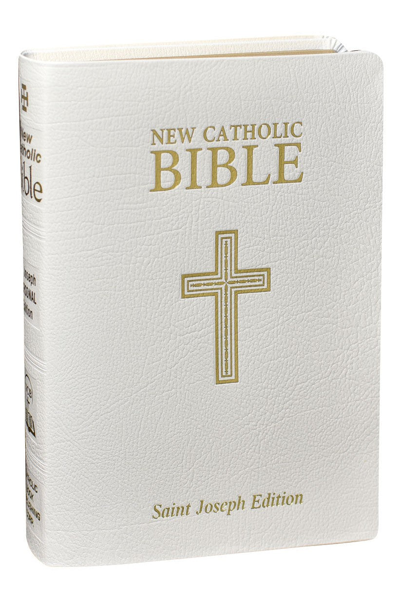 St. Joseph New Catholic Bible Bonded Leather White - GF60813W-Inspirational Gifts-Catholic Book Publishing Corp-Michigan Church Supply