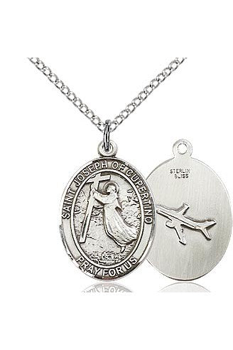 St. Joseph of Cupertino Medal - FN8057-Jewelry-Bliss Mfg-Sterling Silver-Michigan Church Supply