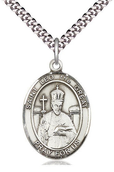 St. Leo the Great Medal - FN7120-Jewelry-Bliss Mfg-Sterling Silver-Michigan Church Supply