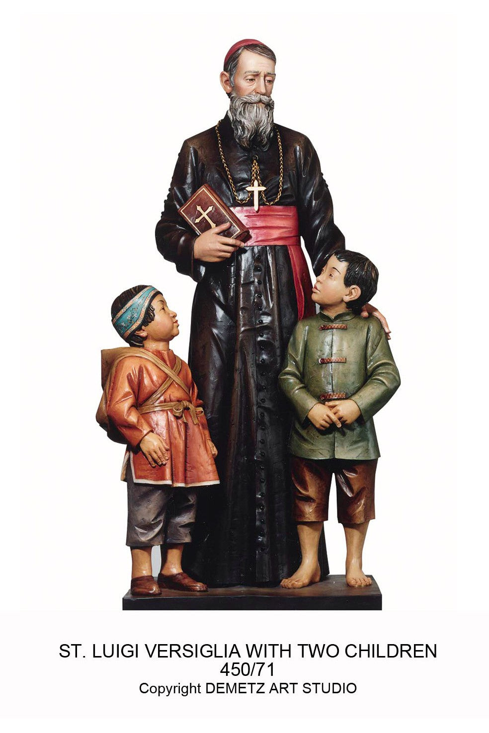 St. Louis Versiglia with Two Children - HD45071-Church Life-Demetz-Michigan Church Supply