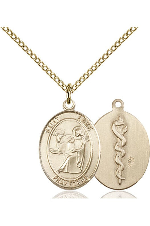 St. Luke the Apostle / Doctor Medal - FN8068-Jewelry-Bliss Mfg-Gold Filled-Michigan Church Supply