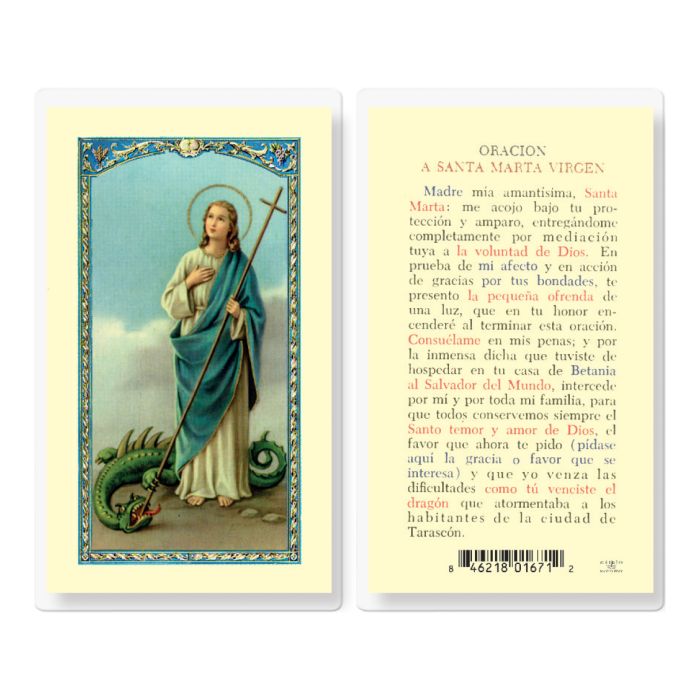 St. Martha Virgin Oracion a Santa Marta Virgen - TA700164-Inspirational Gifts-Hirten-Michigan Church Supply